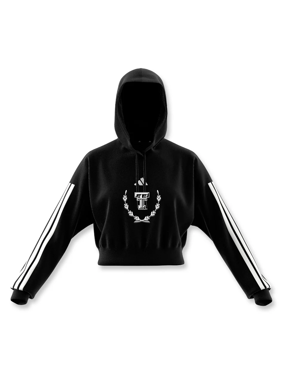 Adidas Texas Tech "3 Stripe" Cropped Hood