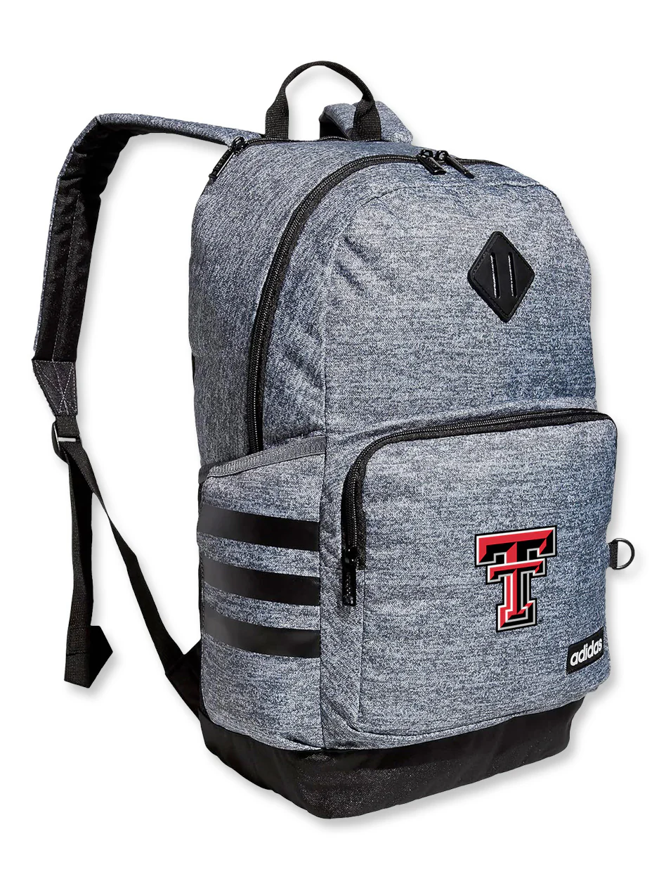 Adidas Texas Tech Double T "Classic 3S" Charcoal Backpack