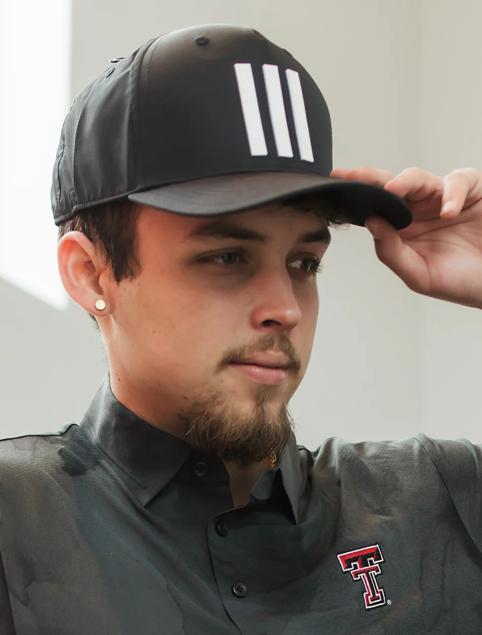 Adidas Texas Tech Double T Tour 3 Stripe Hat - Image 3