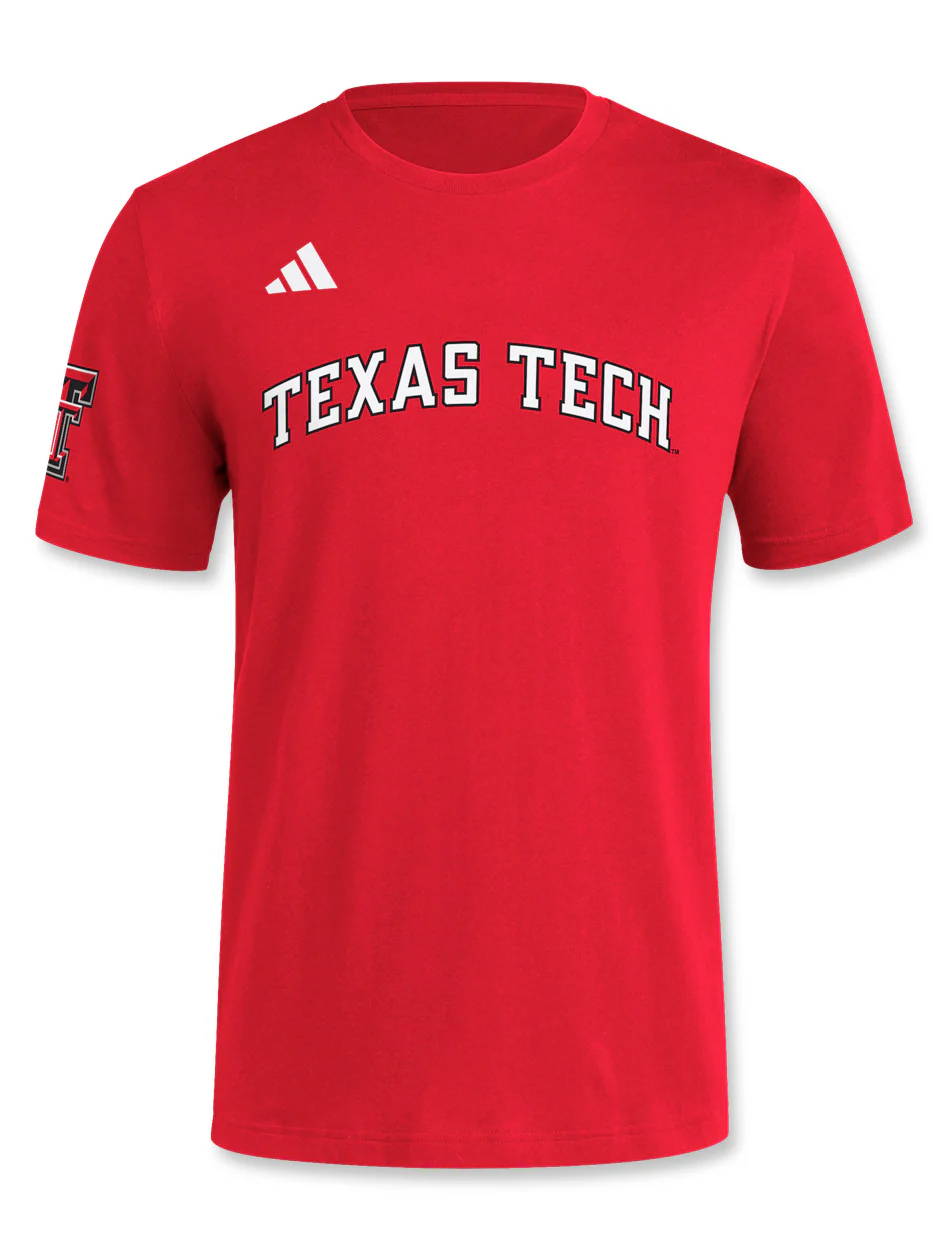 Adidas Texas Tech "Baseball Wordmark" Short Sleeve T-Shirt