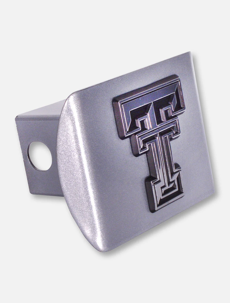 AMG Texas Tech Red Raiders Metallic Silver with Chrome Double T Hitch Cover - Image 3