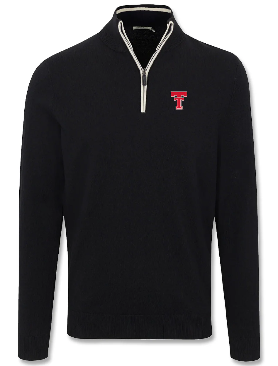 Collars & Co. Texas Tech Vault Double T "Luxury Touch" 1/4 Zip Sweater