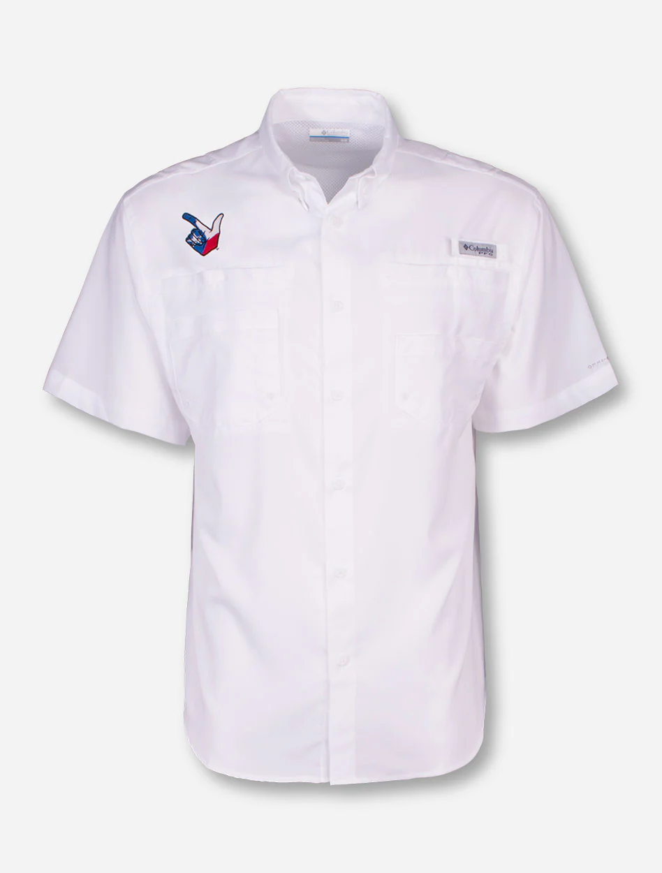Columbia Texas Tech "Tamiami" Texas Flag Guns Up Fishing Shirt