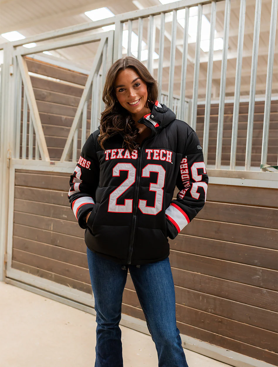 Hype & Vice Texas Tech "87+13" Jersey Puffer Jacket