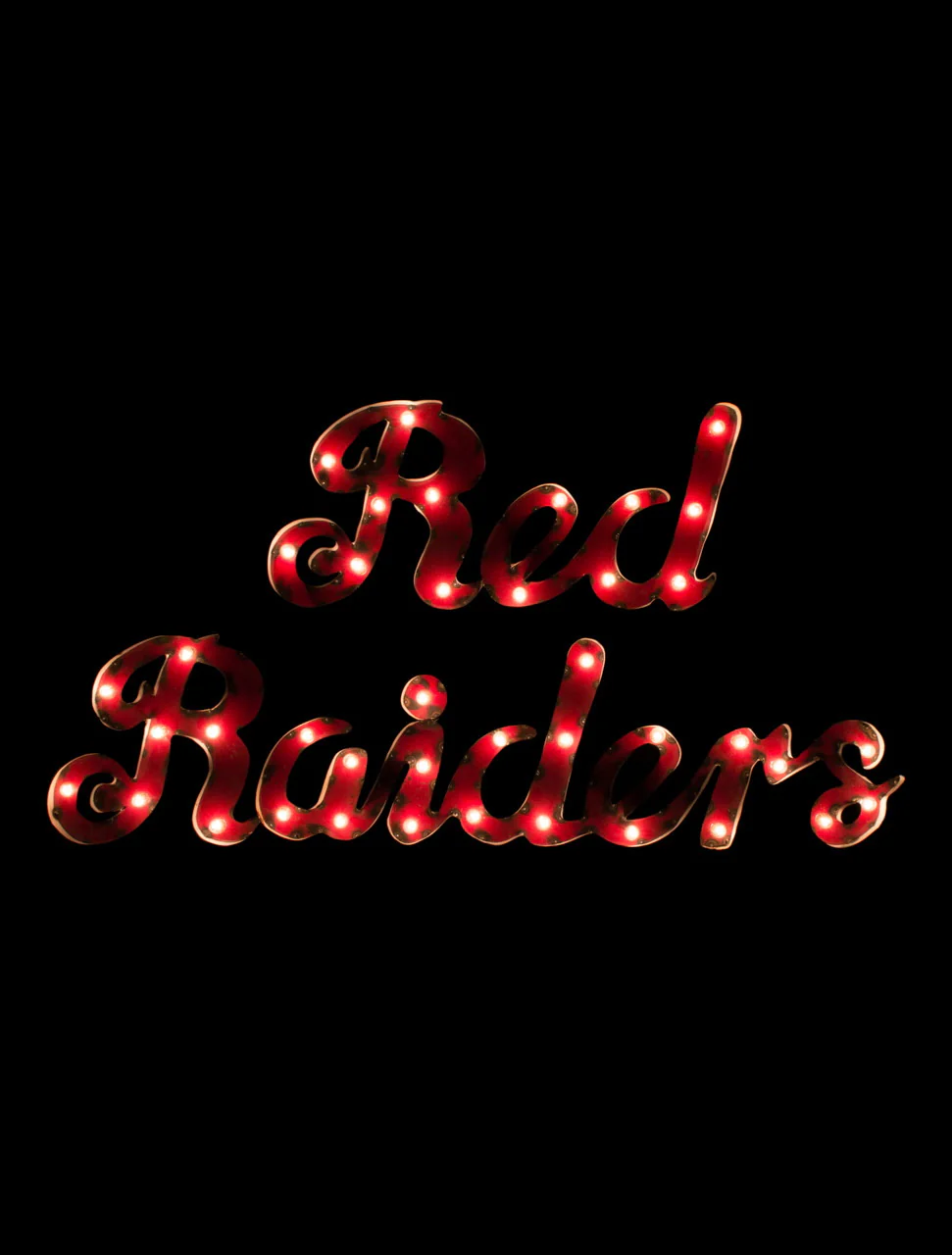 Red Raiders Script Illuminated Metal Sign - Image 2
