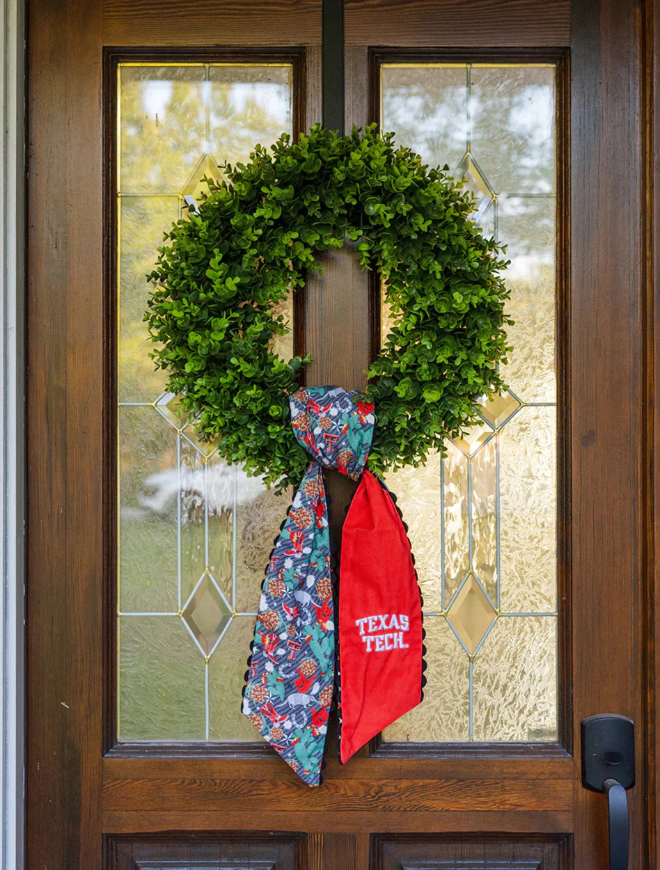 Saturday Silks Texas Tech  "Wreath" Scarf - Image 2
