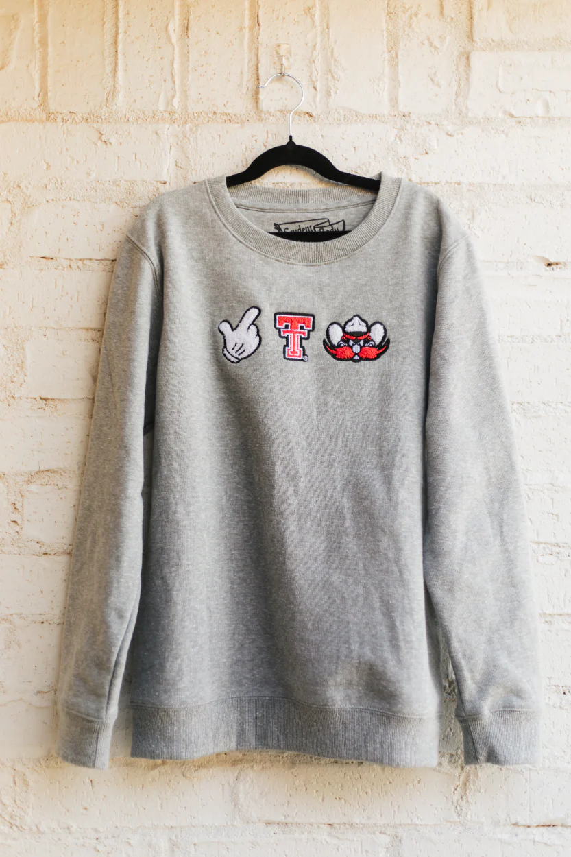 Texas Tech "3 Patch" Youth Grey Sweatshirt