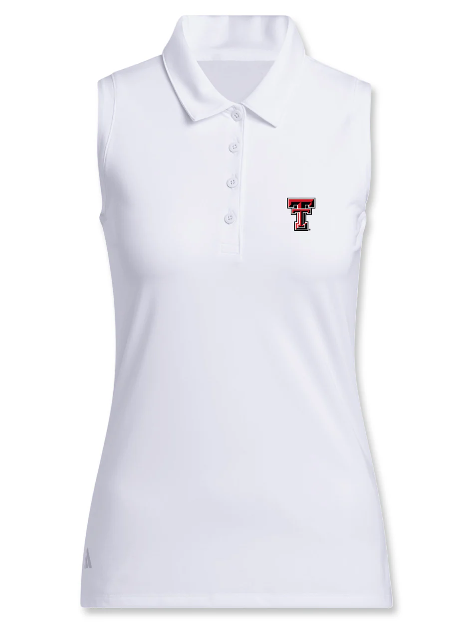 Texas Tech Adidas Golf Women's "Niblick" Sleeveless Short Sleeve Polo - Image 10