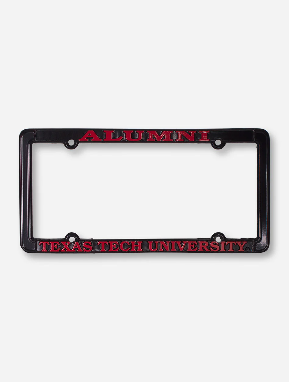 Texas Tech Alumni on Polished Black Chrome License Plate Frame
