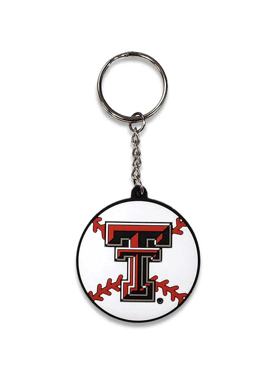 Texas Tech "Baseball" 3D Rubber Keychain