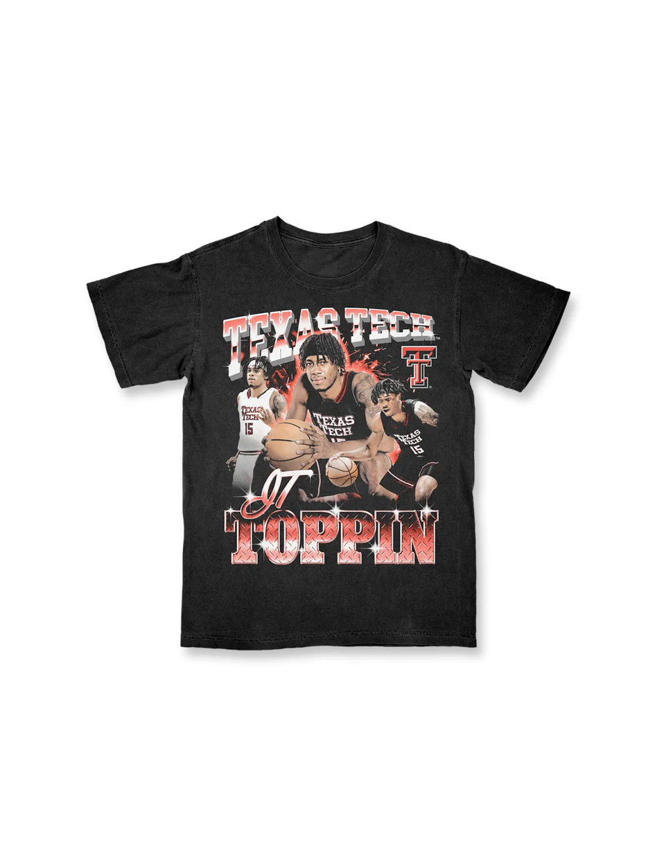 Texas Tech Basketball Official NIL "JT Toppin 90s" YOUTH T-Shirt