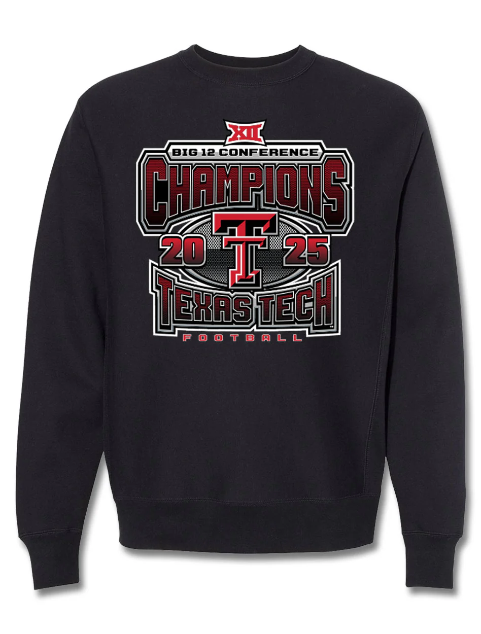 Texas Tech Big 12 CHAMPS - Crew - Grid Iron - BLACK