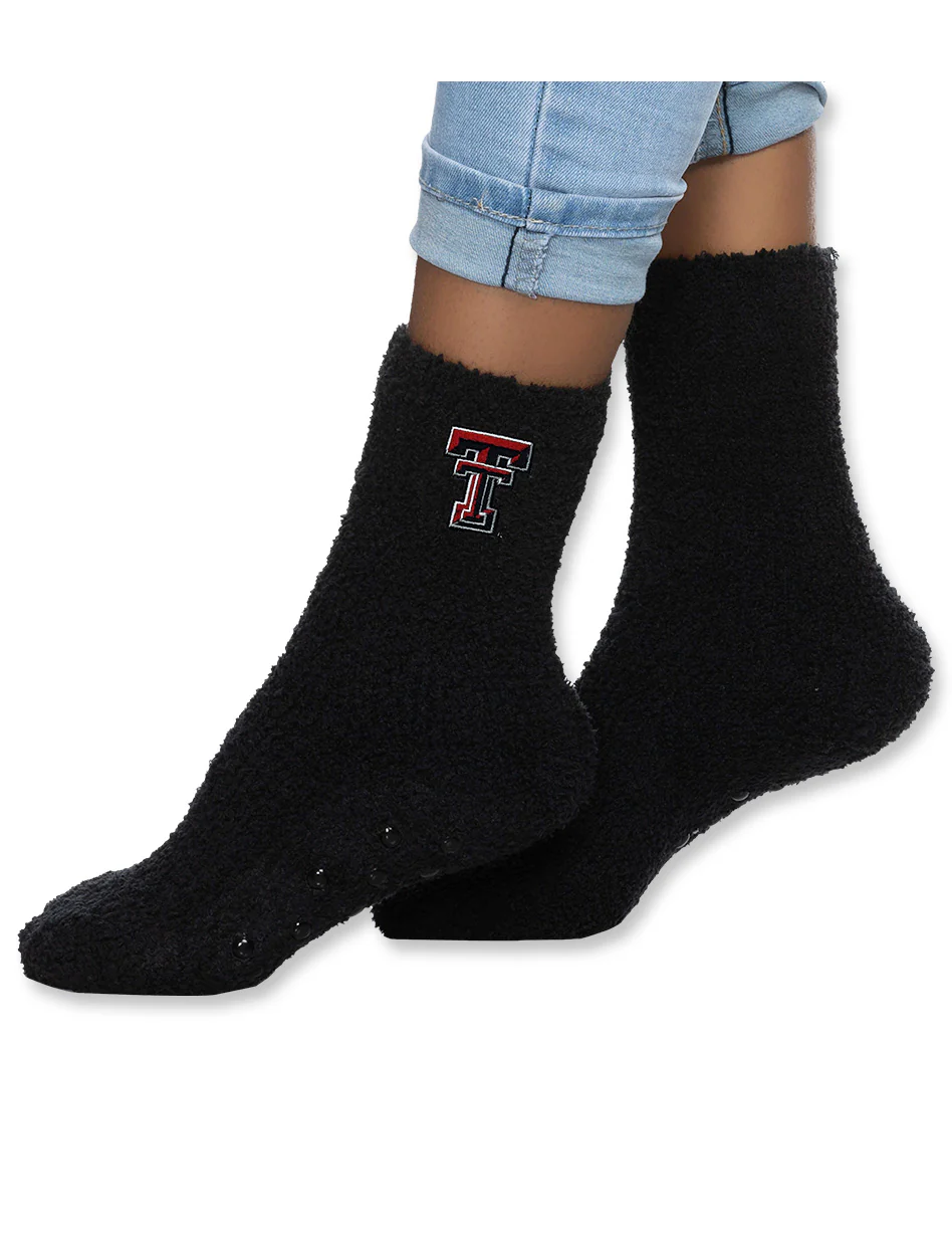 Texas Tech Black Double T Fuzzy Socks