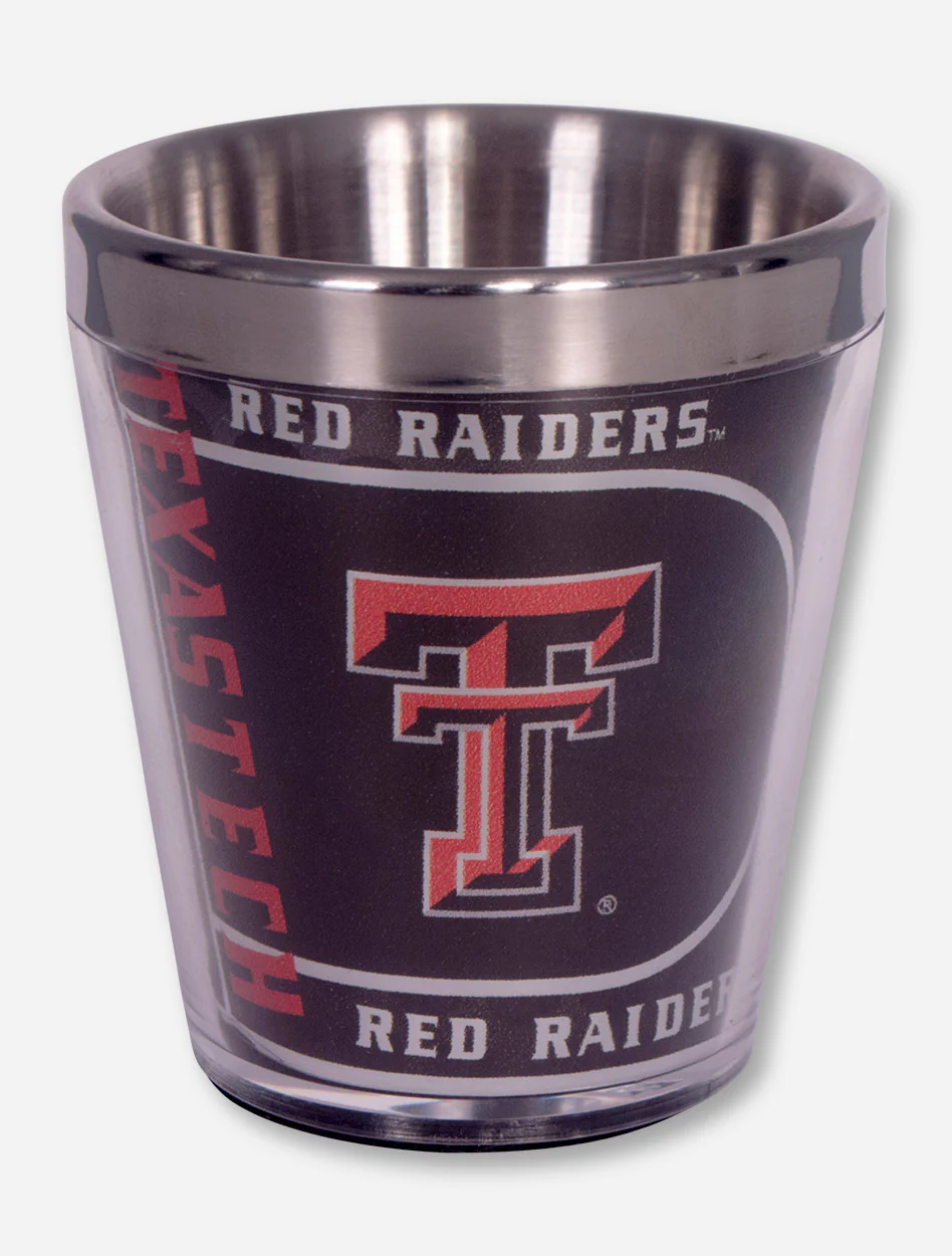 Texas Tech Black Metallic Graphics Wrap Shot Glass