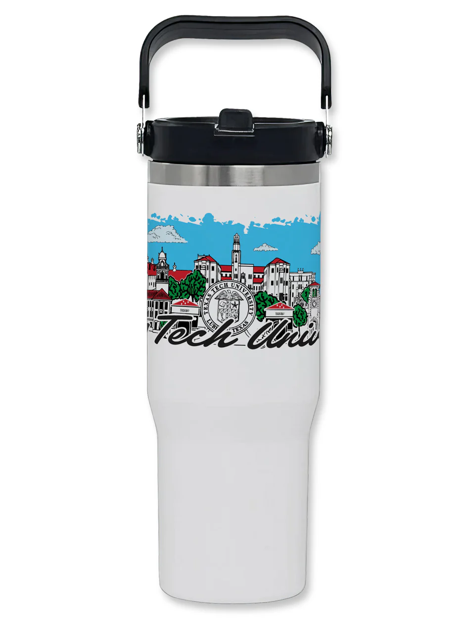 Texas Tech "Campus Landmarks" 30oz Water Bottle with Handle