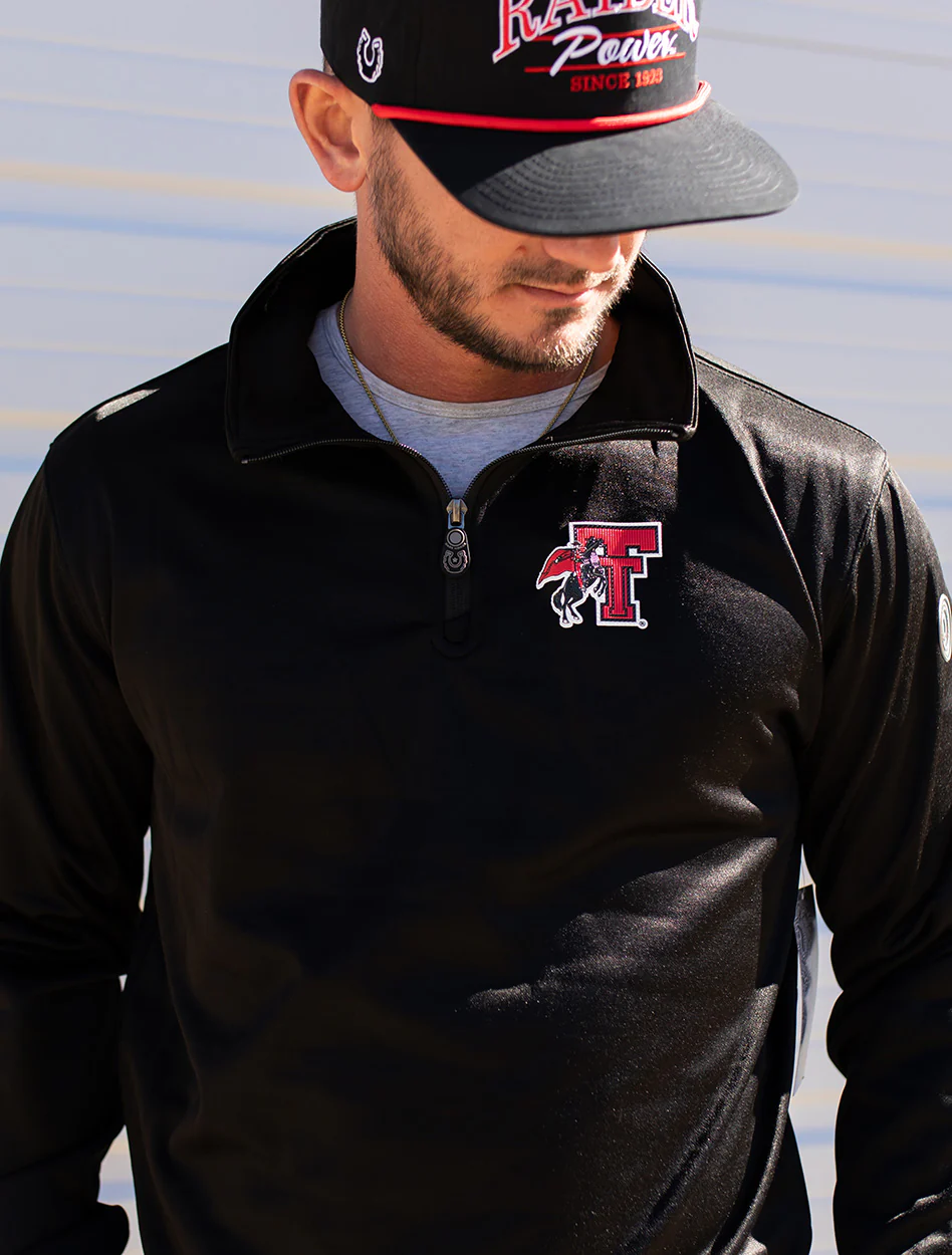 Texas Tech Dark Horse Essentials "Throwback Rearing Rider" 3.0 Quarter-Zip Pullover - Image 2