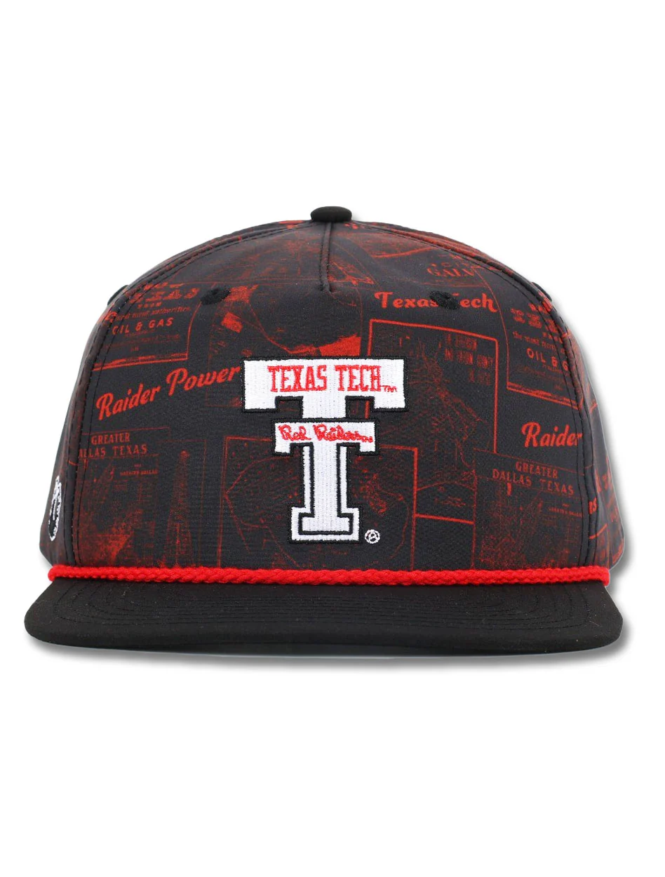 Texas Tech Dark Horse "Raider Power Map" Black Snapback Cap - Image 2