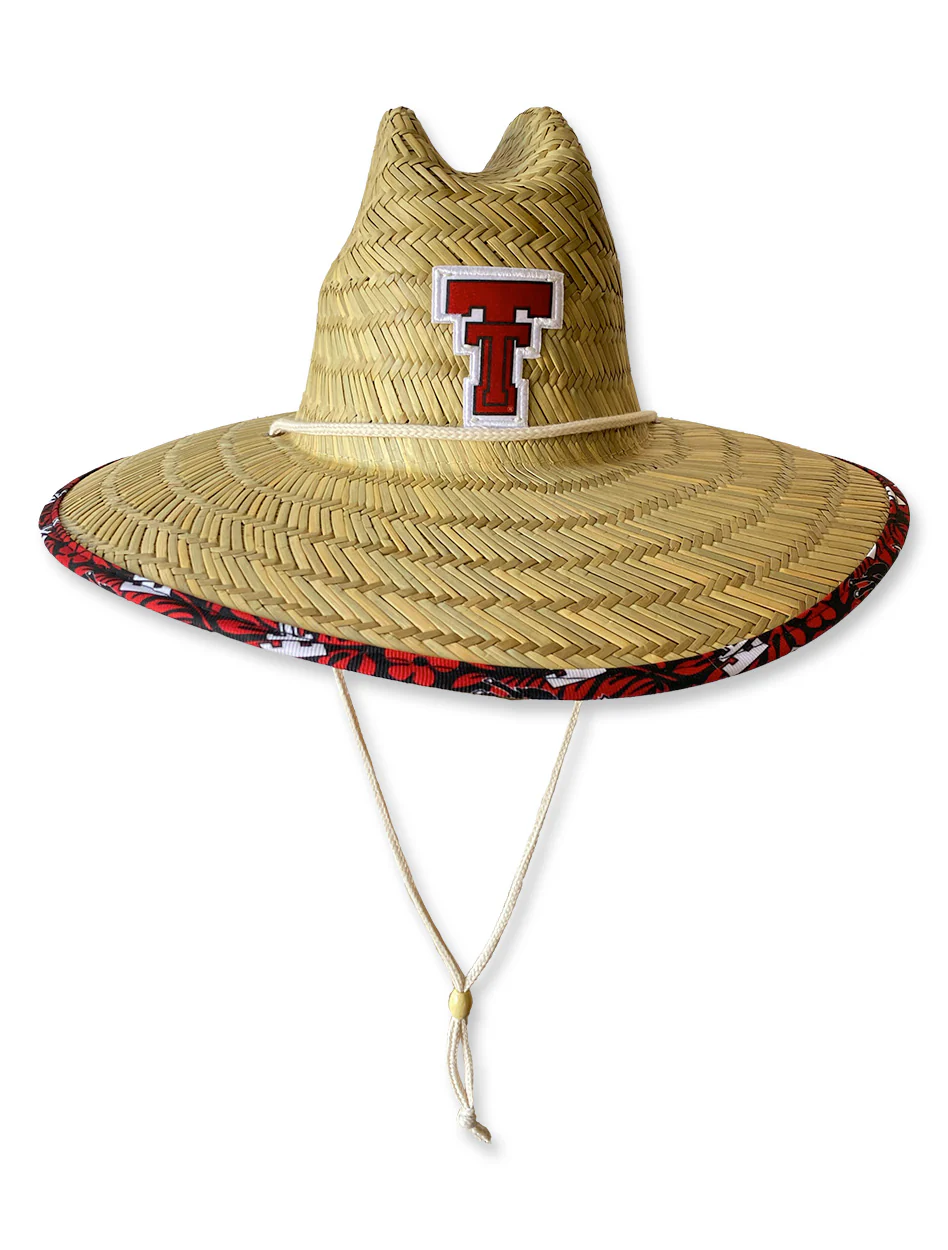 Texas Tech Dark Horse "Throwback Floral" Natural Straw Hat
