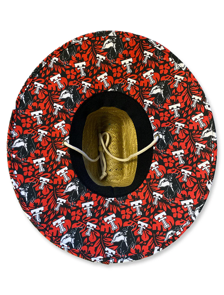 Texas Tech Dark Horse "Throwback Floral" Natural Straw Hat - Image 2