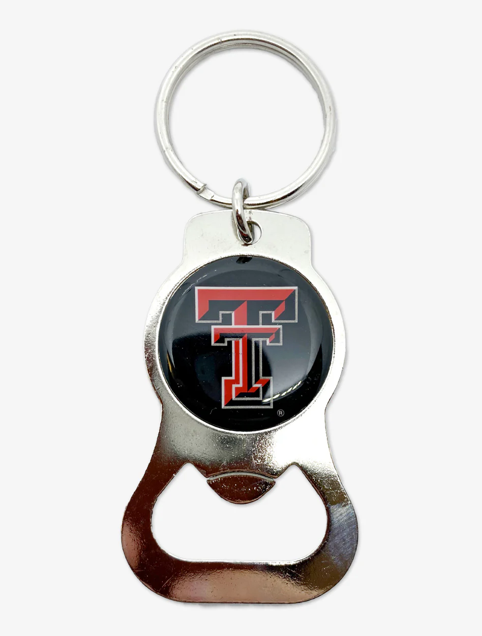 Texas Tech Domed Double T Bottle Opener Keychain