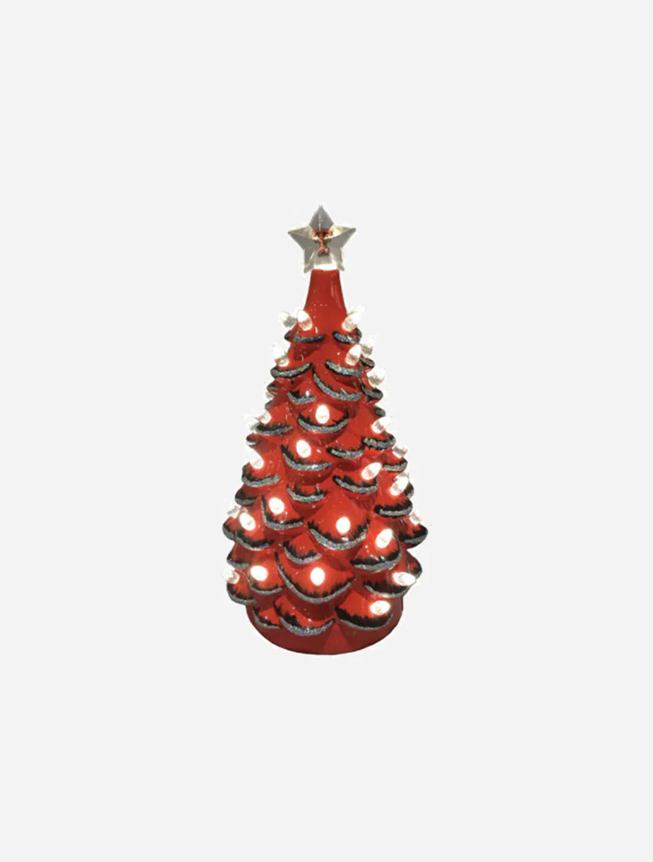 Texas Tech Double T Ceramic Christmas Tree with Lights