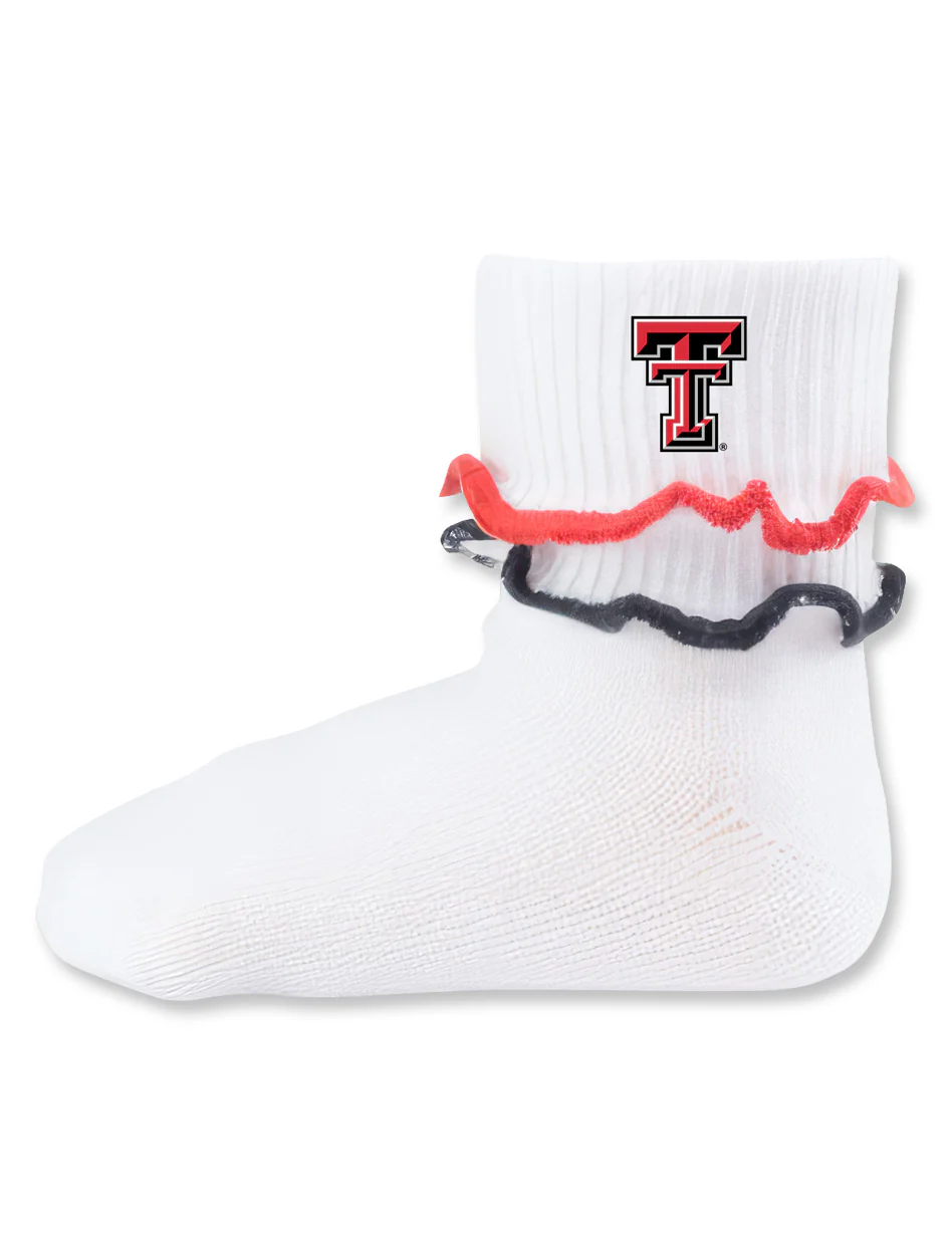 Texas Tech Double T Double Ripple Edge Girl's Socks
