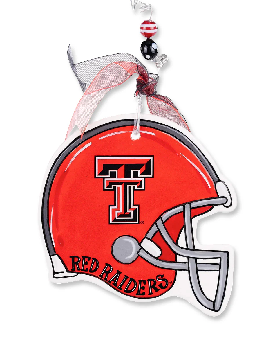 Texas Tech Double T Flat Ceramic Helmet Christmas Ornament