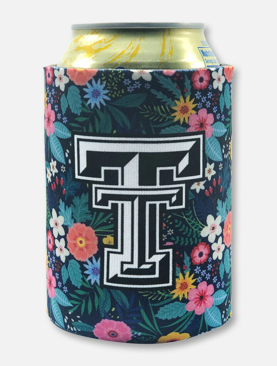 Texas Tech Double T Floral Garden Can Cooler - Image 2