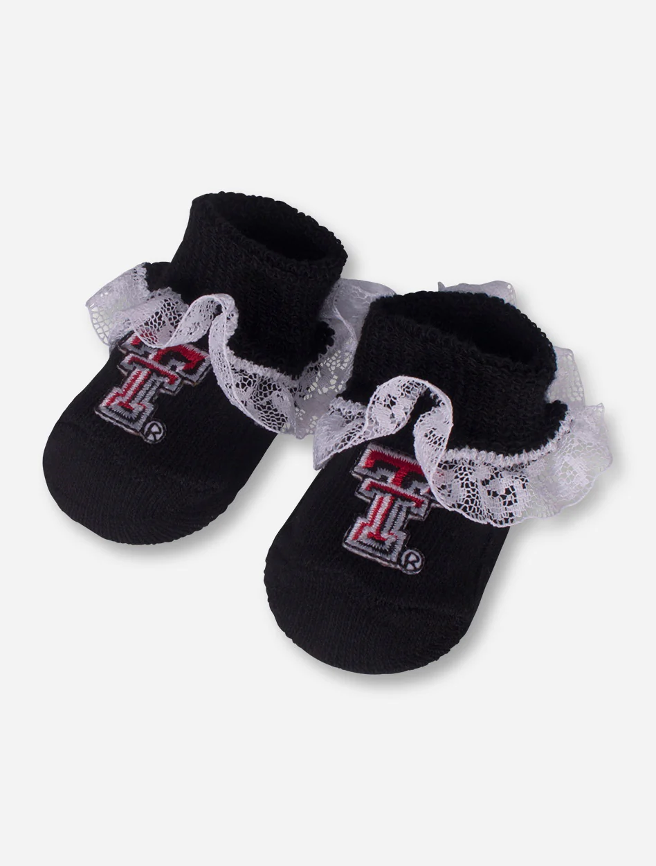 Texas Tech Double T Lace Black INFANT Booties