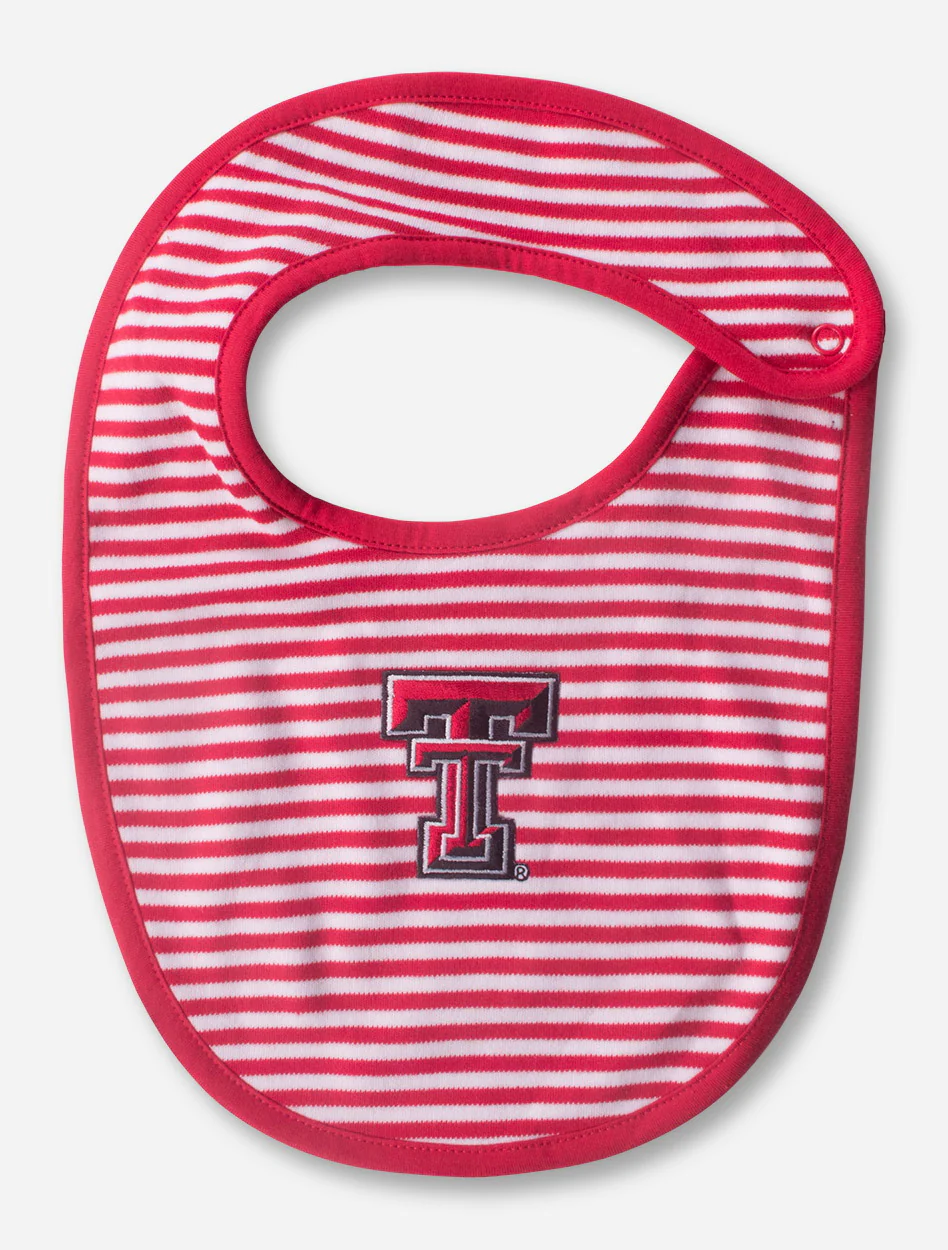 Texas Tech Double T Red and White Striped INFANT Bib