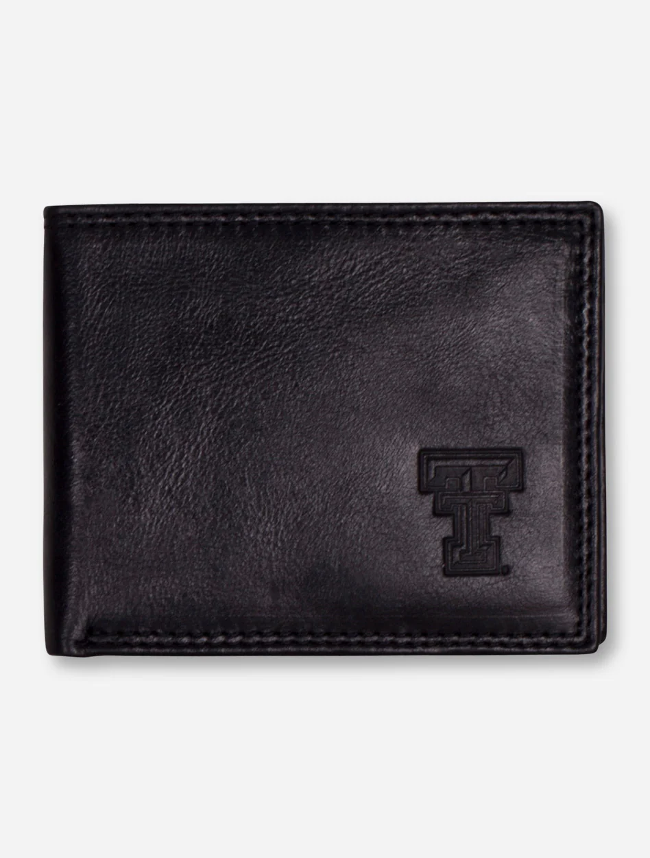 Texas Tech Double T "Contrast Stitch" Bifold Leather Wallet