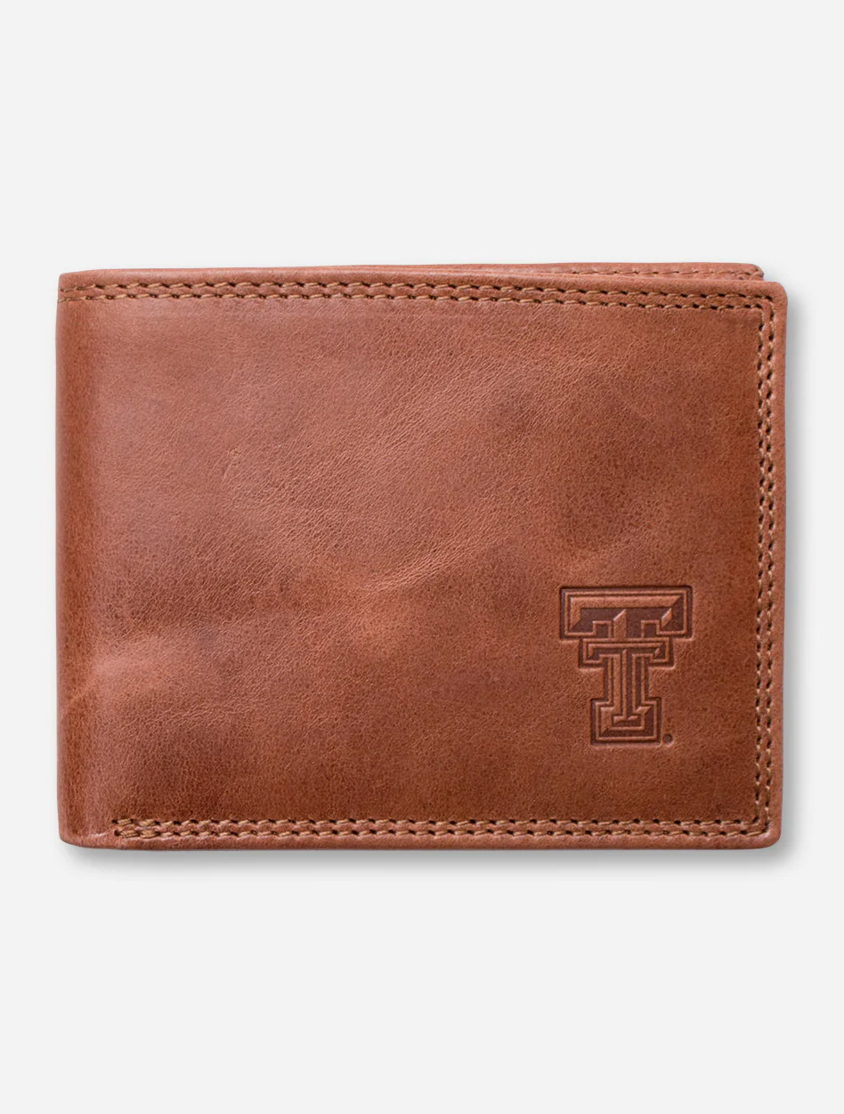 Texas Tech Double T "Contrast Stitch" Bifold Leather Wallet - Image 3