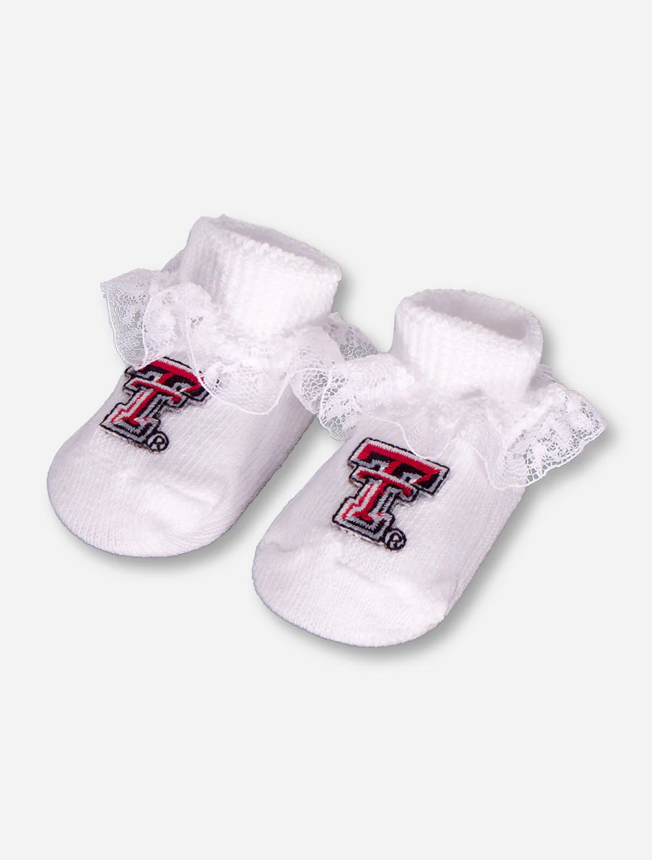 Texas Tech Double T White Lace INFANT Booties