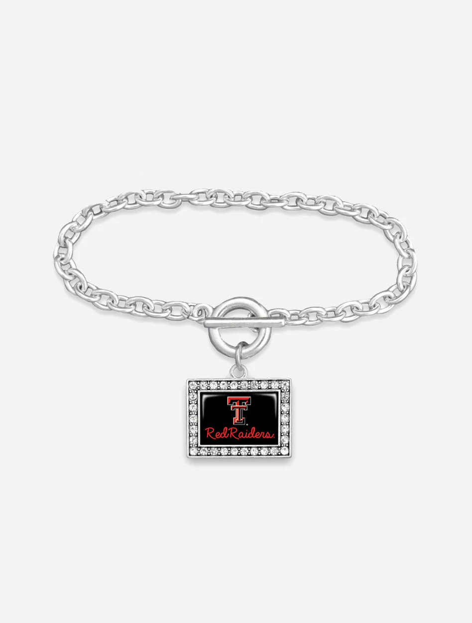 Texas Tech "Ellie" Rhinestone Charm on Link Bracelet