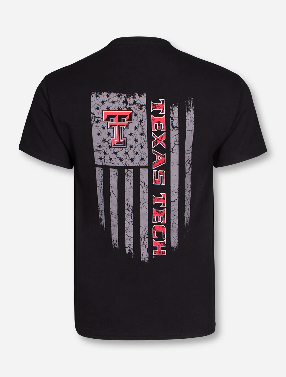 Texas Tech Fatigue Flag on Black T-Shirt