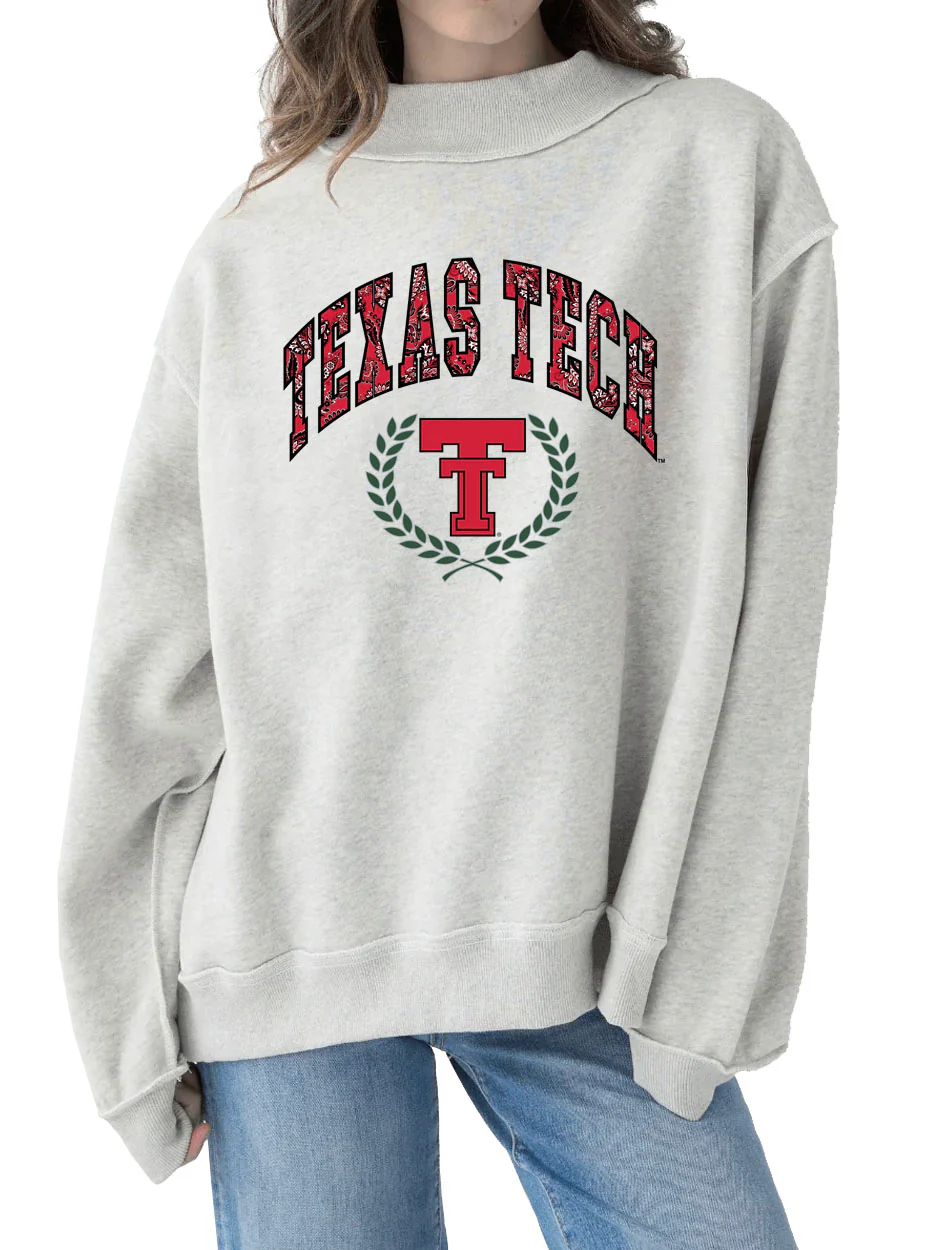 Texas Tech "Paisley Arch" Mock Crewneck Sweatshirt