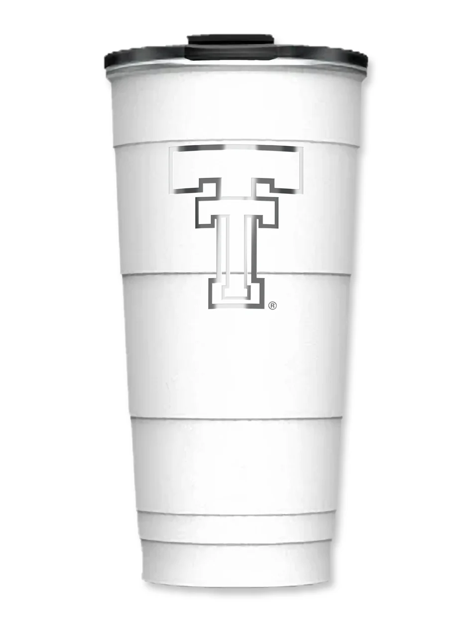 Texas Tech Pirani "Throwback" White 26oz Party Cup Tumbler
