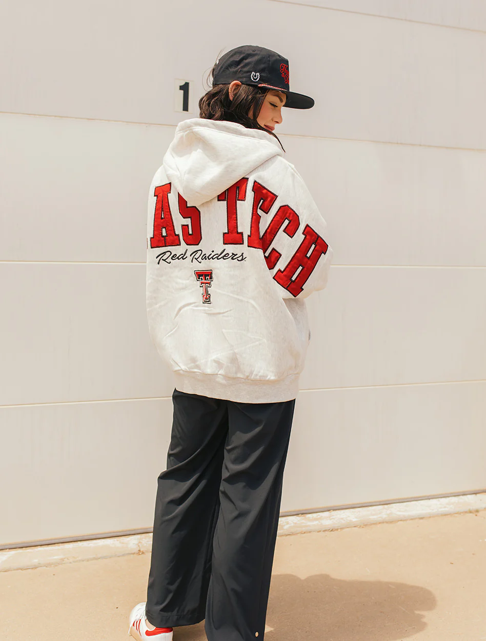 Texas Tech Press Box "Fairborne" Oversized Full Zip Hoodie