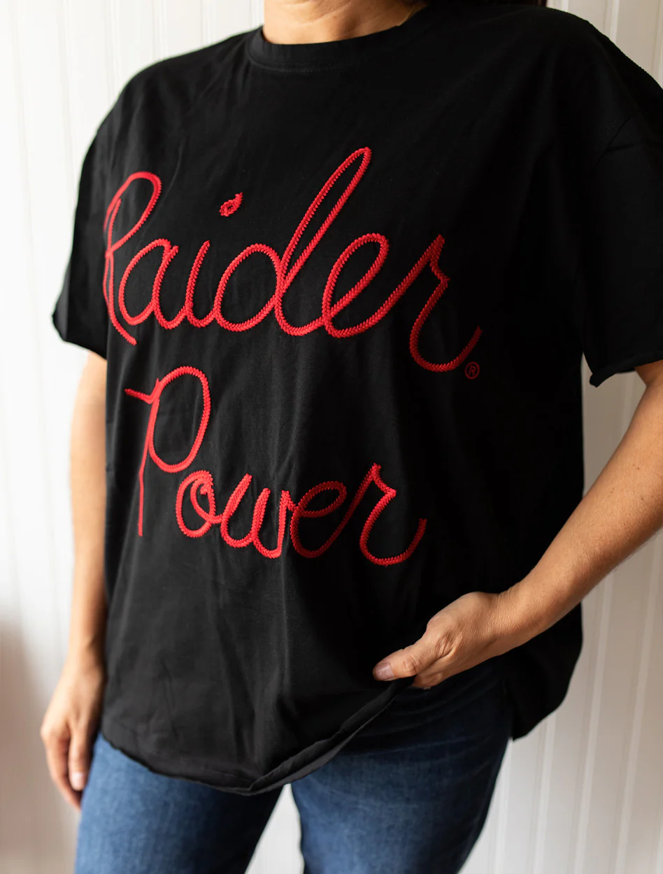 Texas Tech "Raider Power" Chain Stitch Roll Edge Tee