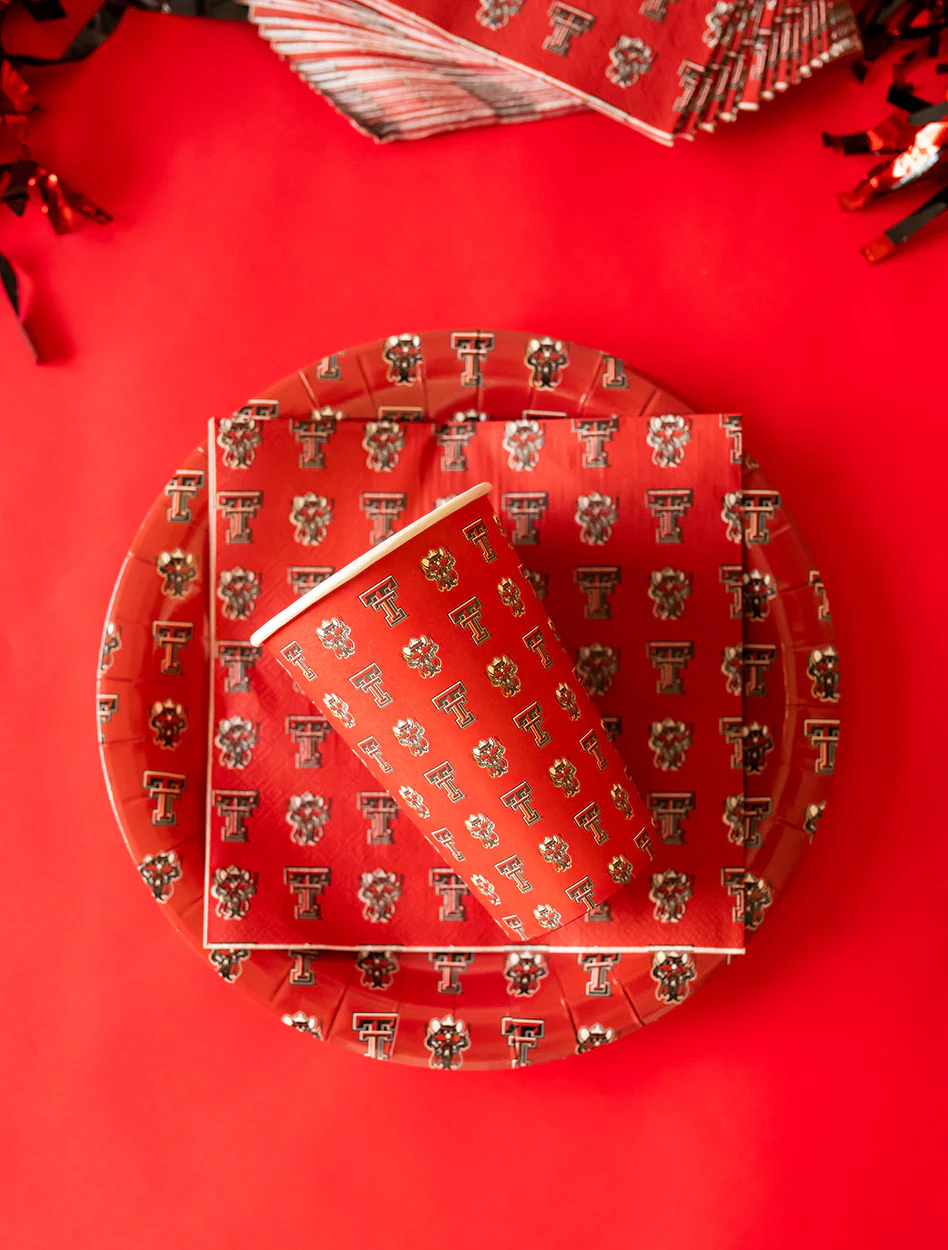 Texas Tech Raider Red Custom 25 pk 9" Paper Plates - Image 4