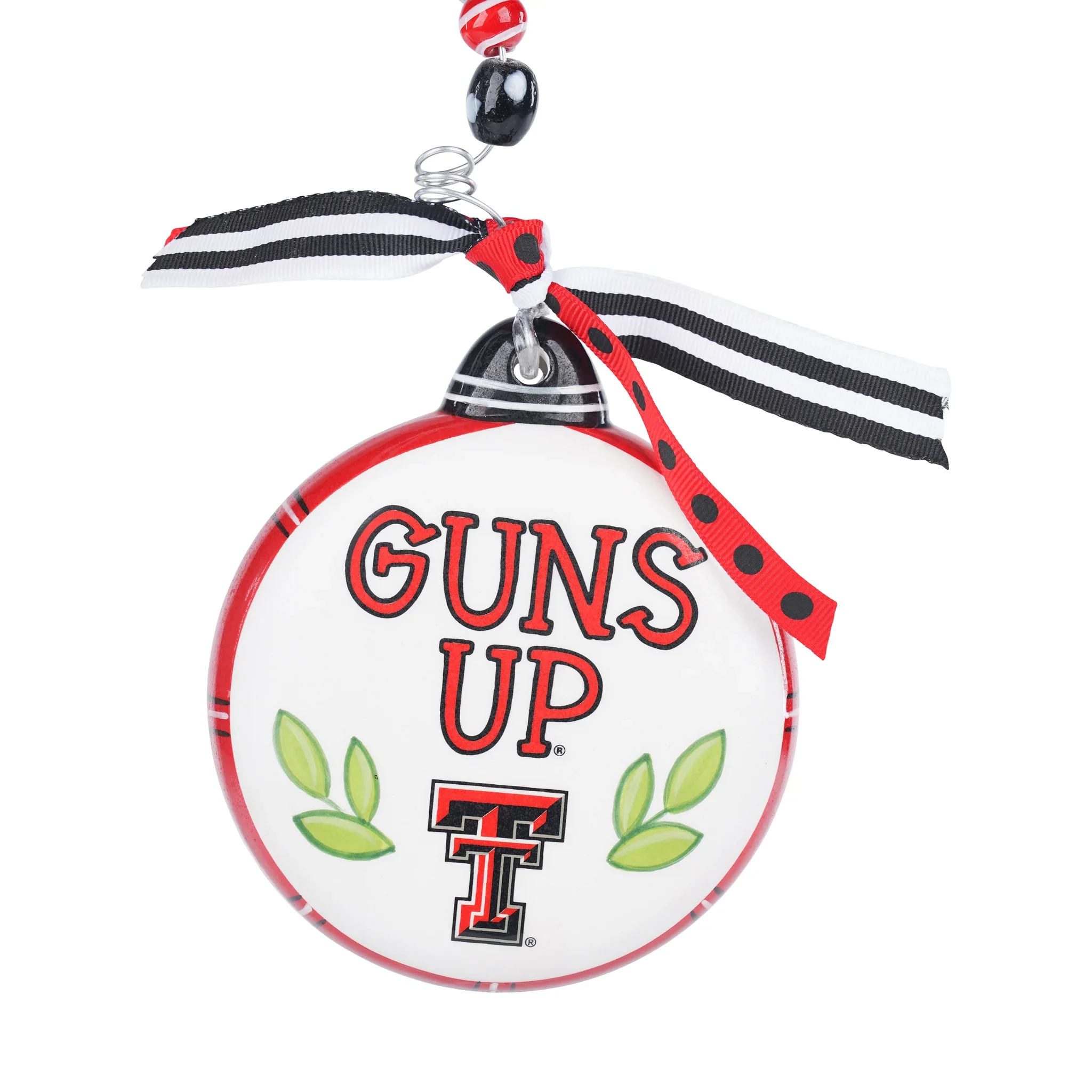 Texas Tech "Raider Red/ Guns Up Puff" Ceramic Ornament - Image 2
