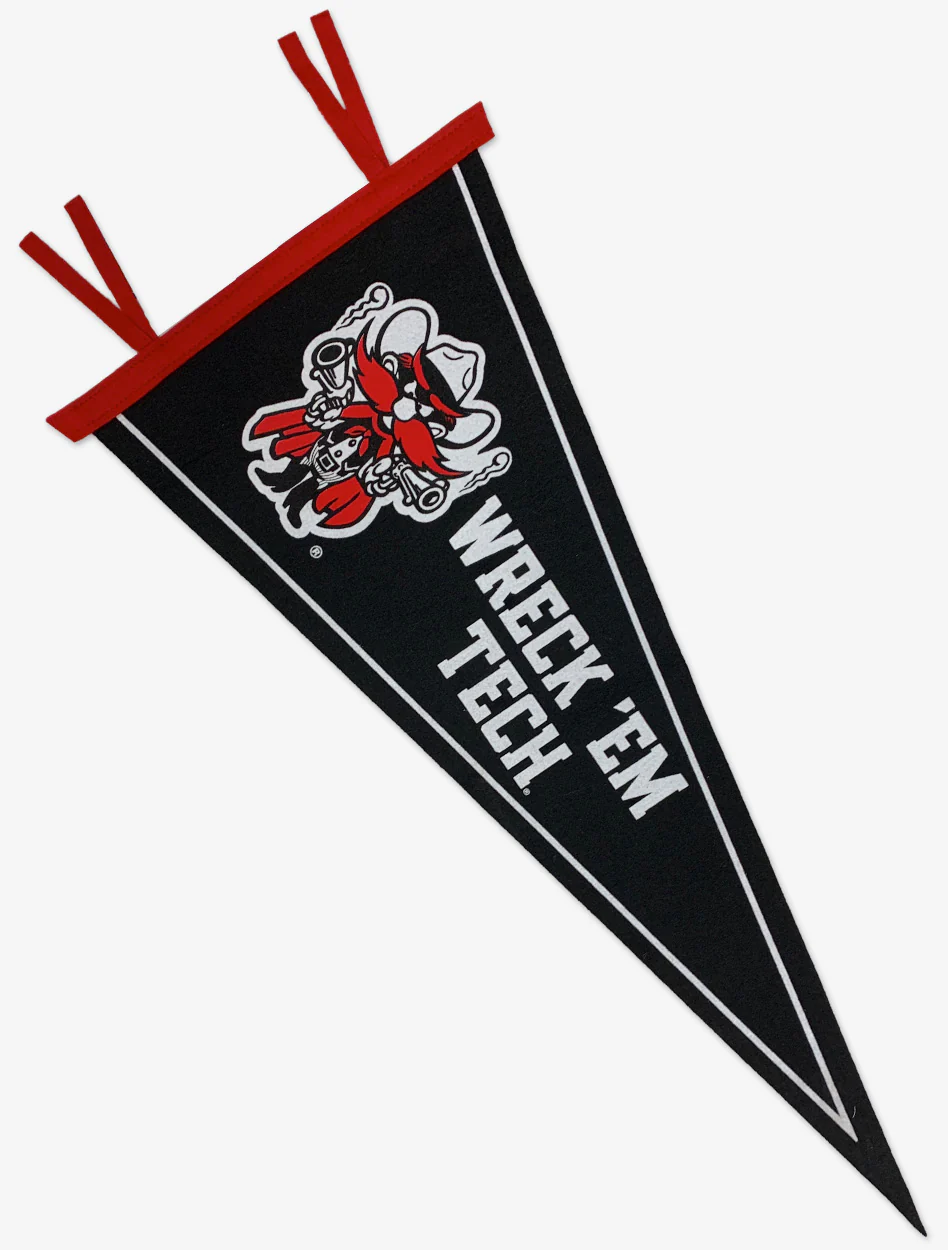 Texas Tech Raider Red Wreck'em Tech 12'x30" Wool Pennant
