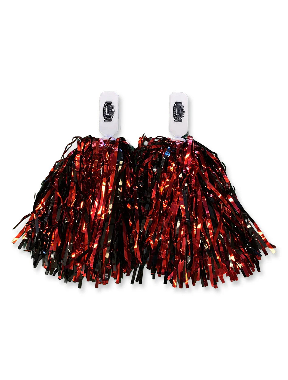 Texas Tech Red & Black Metallic Pom Pom Set With Stick