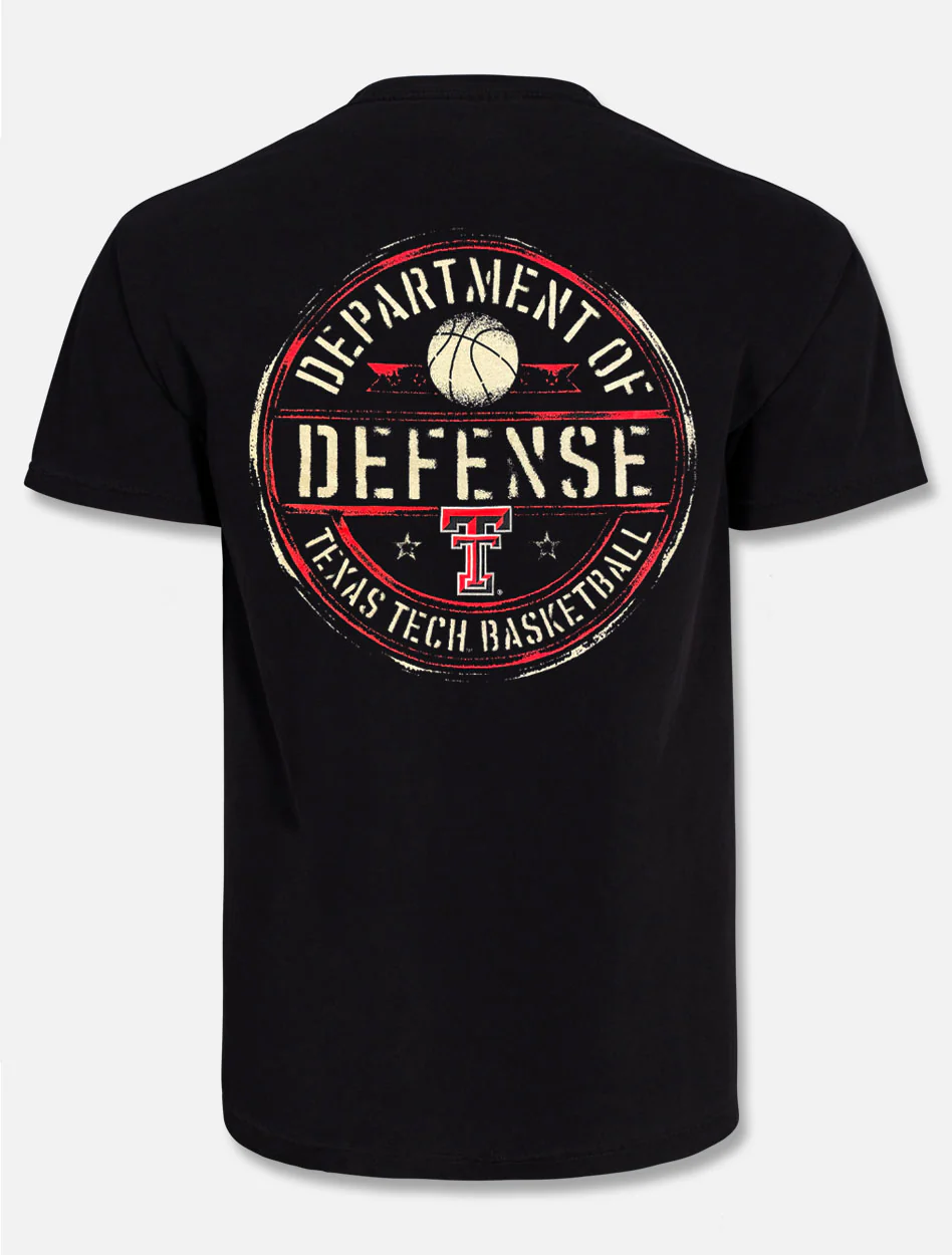 Texas Tech Red Raiders Basketball Dept Of Defense "Official Seal" POCKETED T-shirt