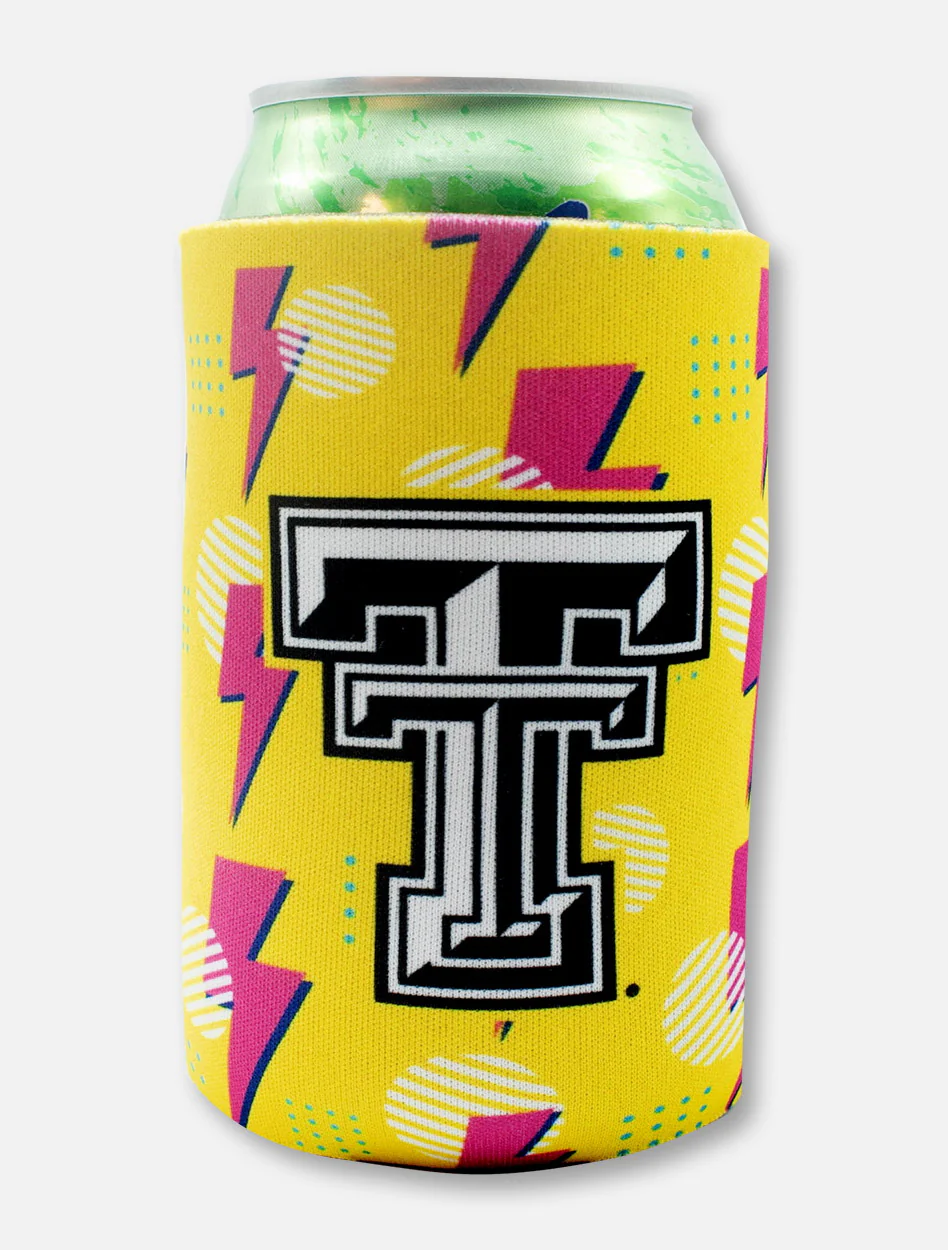 Texas Tech Red Raiders Black and White Double T Lightning Bolt Can Cooler
