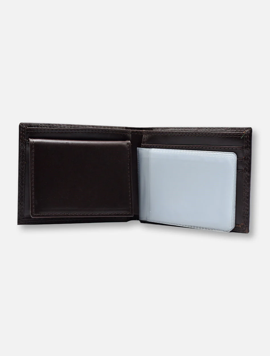 Texas Tech Red Raiders Brown Wrinkle Leather Bi-Fold Wallet with Double T - Image 2