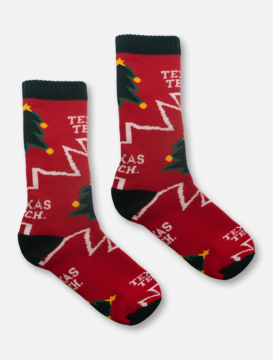 Texas Tech Red Raiders Christmas Tree Crew Socks