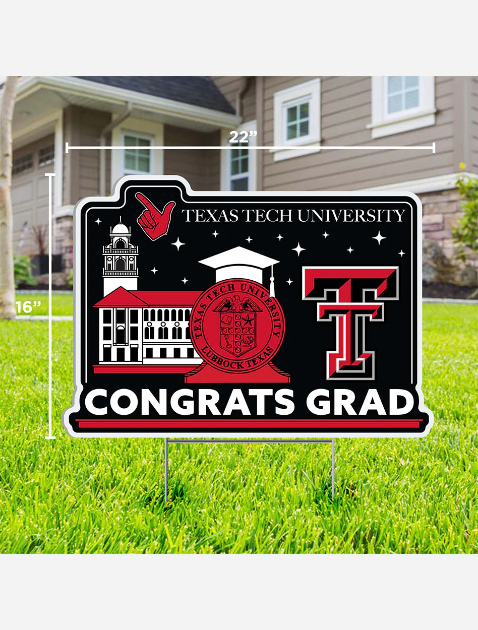Texas Tech Red Raiders "Congrats Grad" Lawn Sign