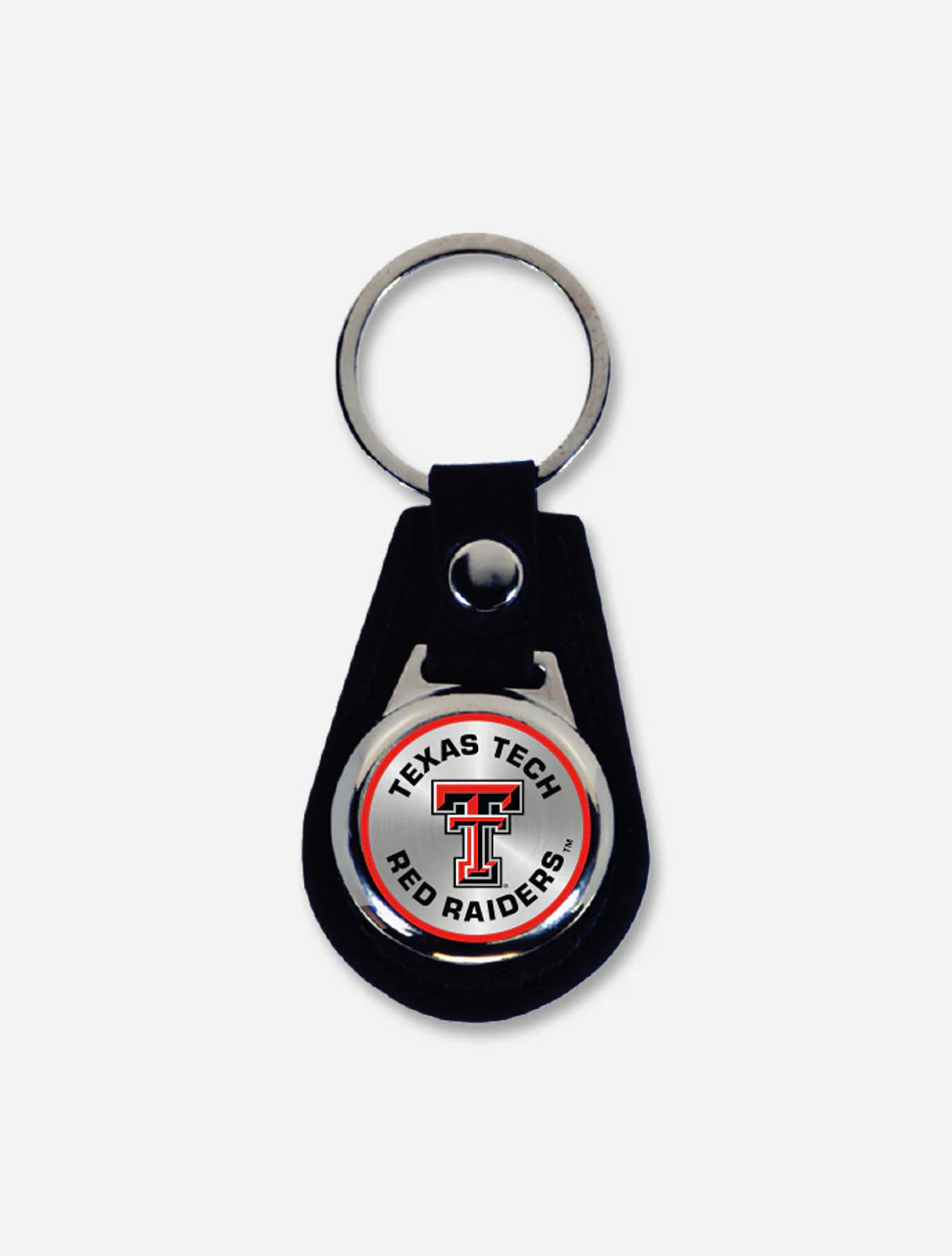 Texas Tech Red Raiders Double T Leather Teardrop Keychain