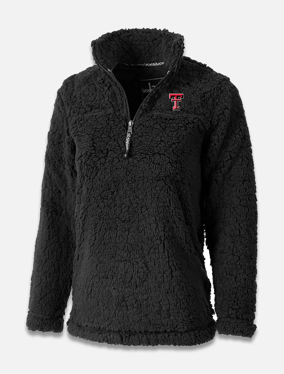 Texas Tech Red Raiders Double T Quarter-Zip Sherpa Pullover In Grey